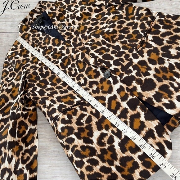 J.Crew Parke linen blend leopard print one button blazer *shop@iamwarrior - Picture 12 of 14